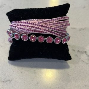 Touchstone Crystal pink wrap with rose ice bracelet.